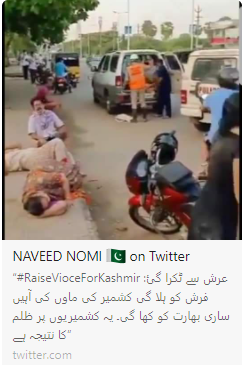 Naveed Nomi's tweet on Kashmir