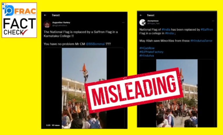 Fact Check: Did the students of Shimoga District replace the National Flag and Hoisted Saffron Flag?