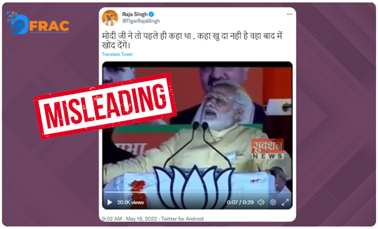 misleading tweet on PM Modi