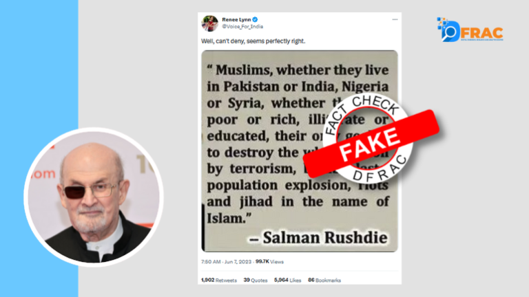 Did Salman Rushdie say - Muslim's goal is to destroy the whole country? read fact-check