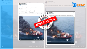 2021 Video of explosion falsely shared with recent news of US cargo ship.
