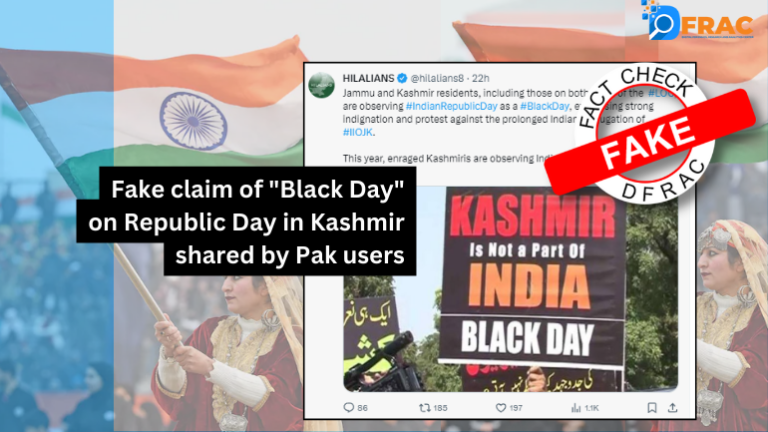 Fake claim of "Black Day" on Republic Day in Kashmir shared by Pak users