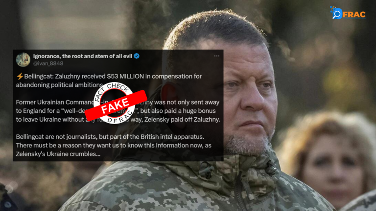 Canva Fact Check - Is it true that Zaluzhnyi received $53 million in compensation for abandoning political ambitions as claimed by Bellingcat