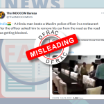 Did a Muslim police officer thrashed by a Hindu Man in a restaurant??