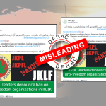 Condemnation by Hurriyat Leaders for banning freedom-loving organizations in J & K.