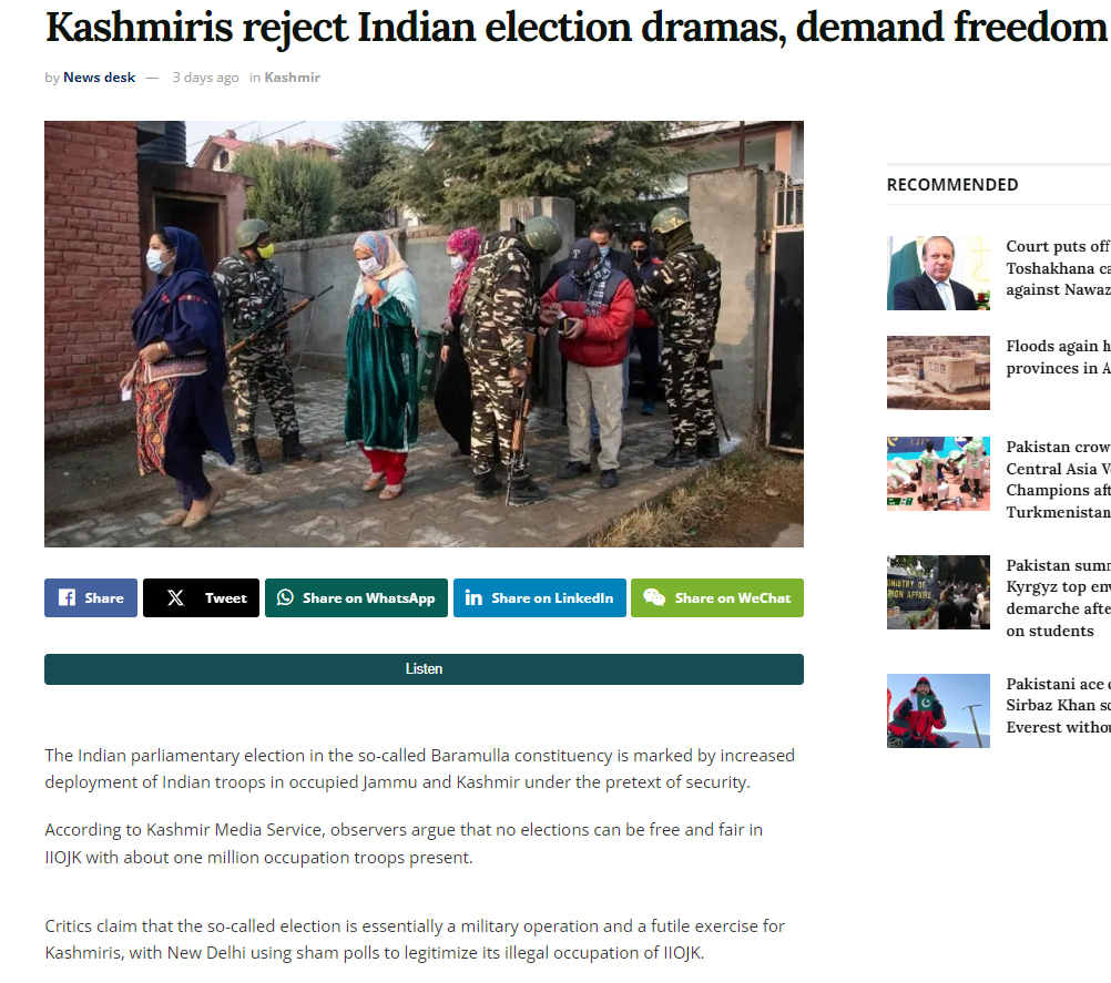 Fact Check: Pakistani Media and Social Media User's fake Claims about Kashmir Elections goes viral. 
