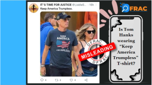 The Truth Behind Viral Tom Hanks 'Keep America Trumpless' T-Shirt Claim. Read the Fact Check