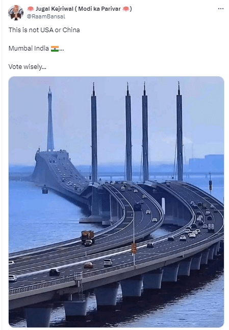 : Viral Image of a colossal bridge is from China or Mumbai? 
