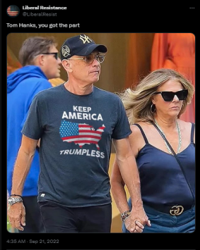 The Truth Behind Viral Tom Hanks 'Keep America Trumpless' T-Shirt Claim. Read the Fact Check