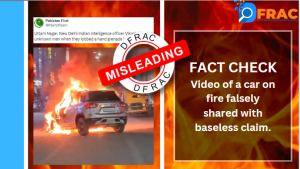 Video of a car on blaze falsely shared with baseless claim.