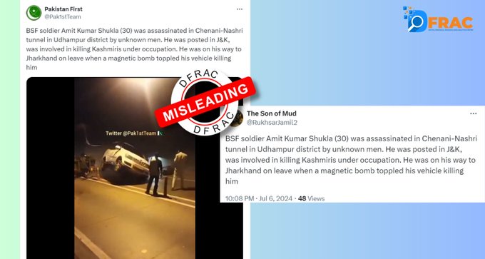 False claim of BSF jawan being assassinated in Kashmir shared by Pak accounts