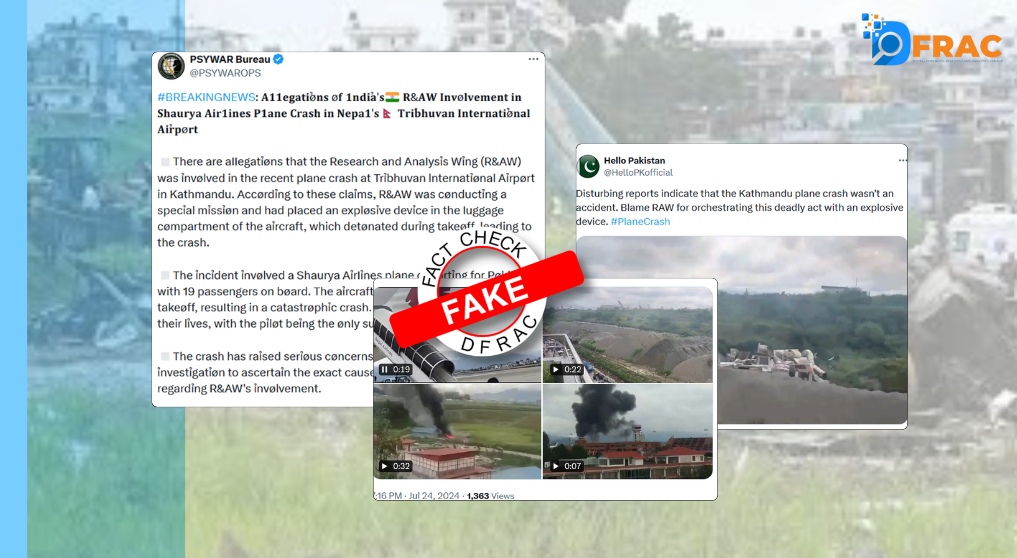 Fake Claim Regarding Recent Nepal Plane Crash Goes Viral.