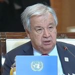 UN اقوام متحدہ کے سربراہ انتونیو گوتیرش قازقستان کے دارالحکومت استانا میں شنگھائی تعاون تنظیم (ایس سی او) کے اجلاس سے خطاب کر رہے ہیں۔