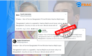 Statement of Sajeeb Wazed over Hasina's Exit Misconstrued. Read the Facts