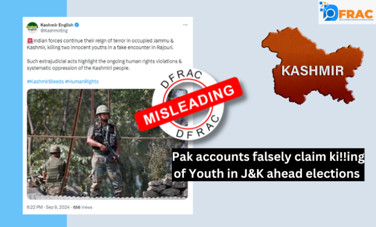 Fact Check: Pak accounts falsely claim ki!!ing of Youth in J&K ahead elections