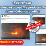 Video of a boat fire predates the Israel-Lebanon conflict
