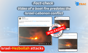 Video of a boat fire predates the Israel-Lebanon conflict