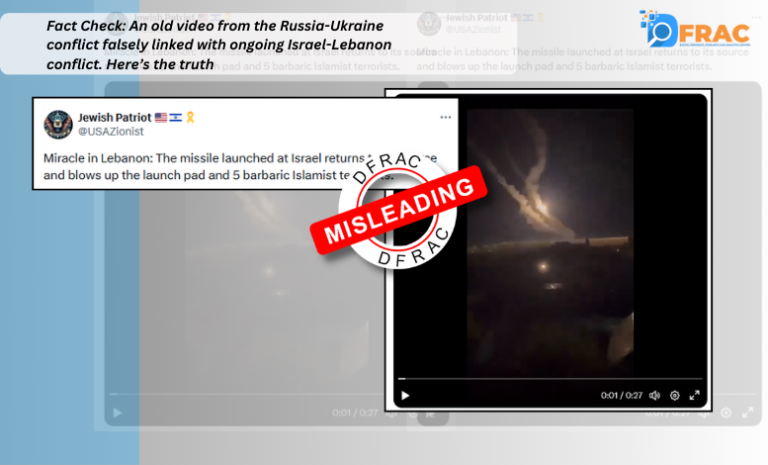 An old video from the Russia-Ukraine conflict falsely linked with ongoing Israel-Lebanon conflict.