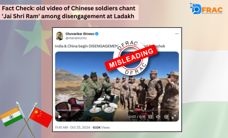 Fact Check: old video of Chinese soldiers chant ‘Jai Shri Ram’ among disengagement at Ladakh