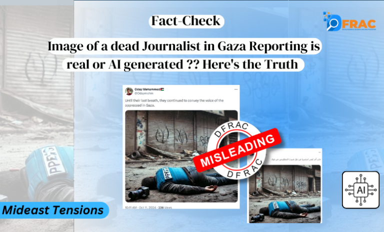 Image of a dead Journalist in Gaza Reporting is real or AI generated ?? Here's the Truth