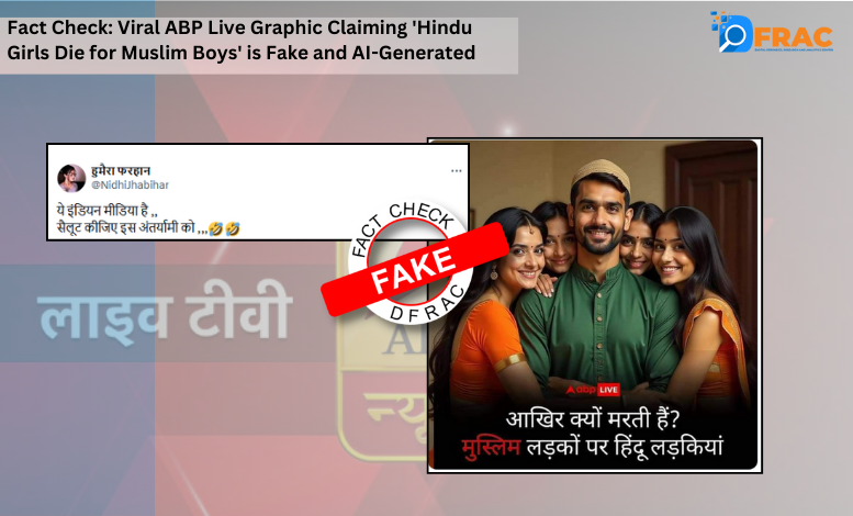 Fact Check: Viral ABP Live Graphic Claiming ‘Hindu Girls Die for Muslim Boys’ is Fake and AI-Generated