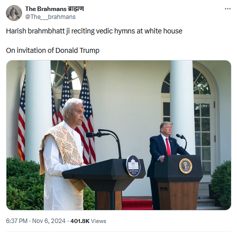 Hindu Priest with Trump