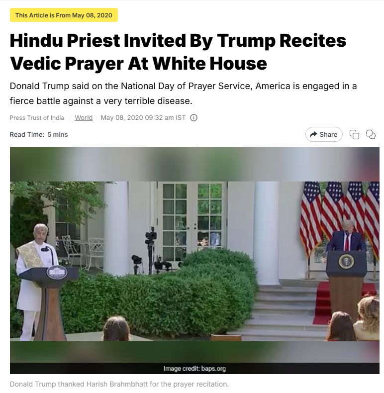 Hindu Priest with Trump