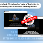 Digitally edited video of Sudha Murthy promoting fake investment scheme goes viral