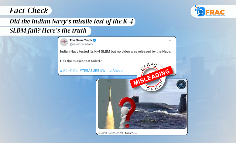 Did the Indian Navy's missile test of the K-4 SLBM fail? Here’s the truth