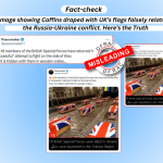 Image showing Coffins draped with UK's flags falsely relates to the Russia-Ukraine conflict. Here's the Truth