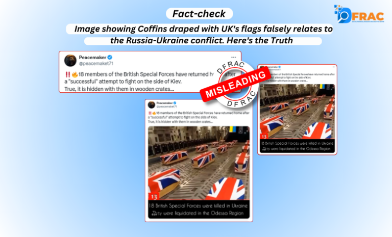 Image showing Coffins draped with UK's flags falsely relates to the Russia-Ukraine conflict. Here's the Truth