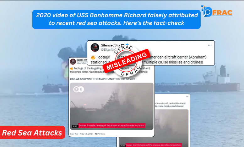 2020 video of USS Bonhomme Richard falsely attributed to recent red sea attacks. Here's the fact-check