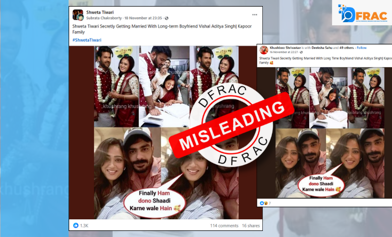 Fact Check: Swara-Fahad's wedding photo edited and shared as Shweta Tiwari's wedding photo goes viral