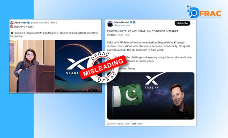 False Claim of Talks Between Pakistan and Starlink for Satellite Internet