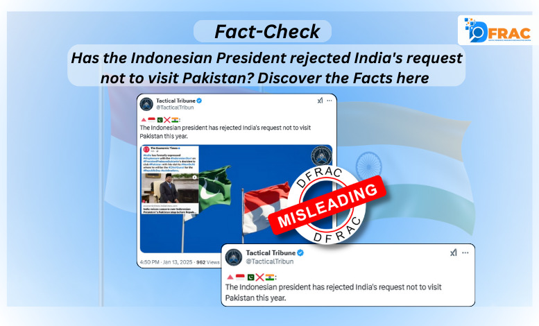 Has the Indonesian President rejected India's request not to visit Pakistan? Discover the Facts here