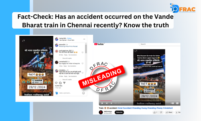 DFRAC team investigated for further information and found that the claim to be false, as no such accident has been reported from Chennai recently.