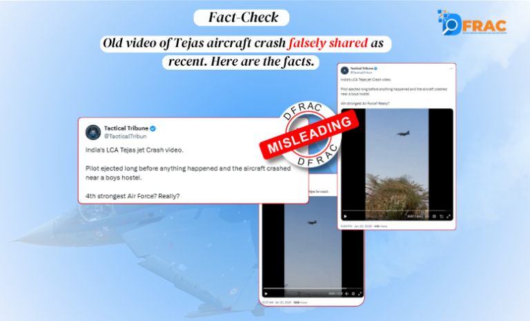 Old video of Tejas aircraft crash falsely shared as recent. Here are the facts.