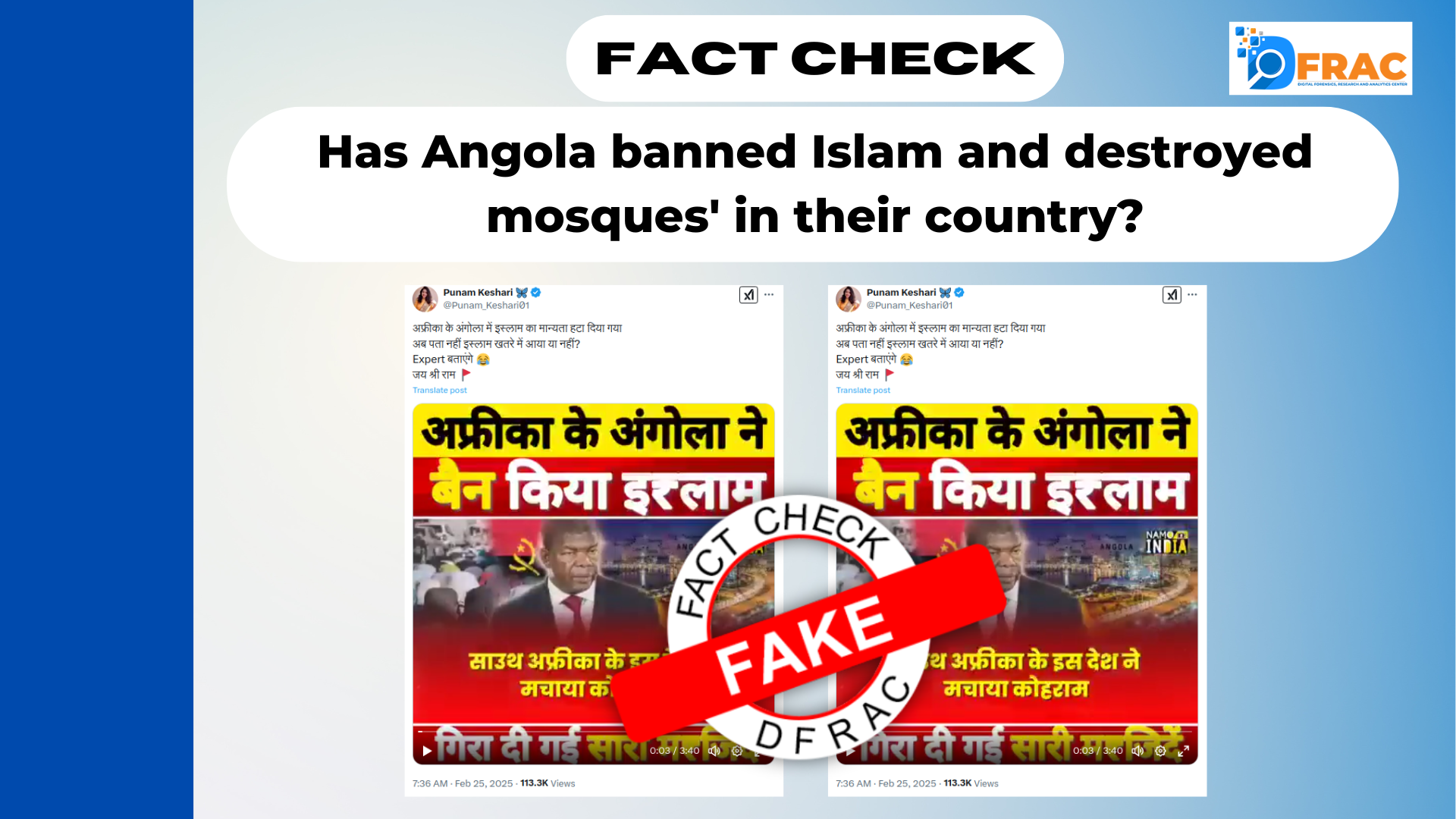 Viral claim about Angola banning Islam is fake – Fact-check by DFRAC.