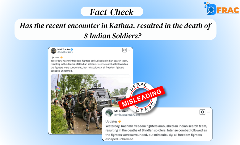 Has the recent encounter in Kathua, resulted in the death of 8 Indian Soldiers?