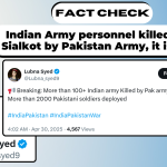 Indian Army personnel killed near Sialkot by Pakistan Army, it is Fake