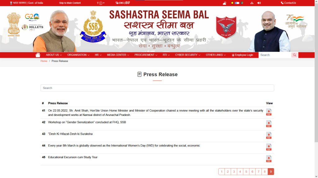 The screenshot shows a section of press release on SSB's official website.
