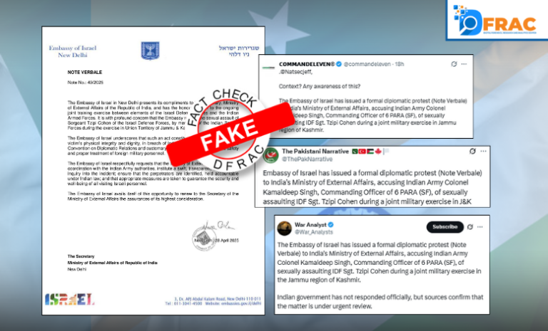 Claim of Israeli Diplomatic Protest Against Indian Army Officer Proven False