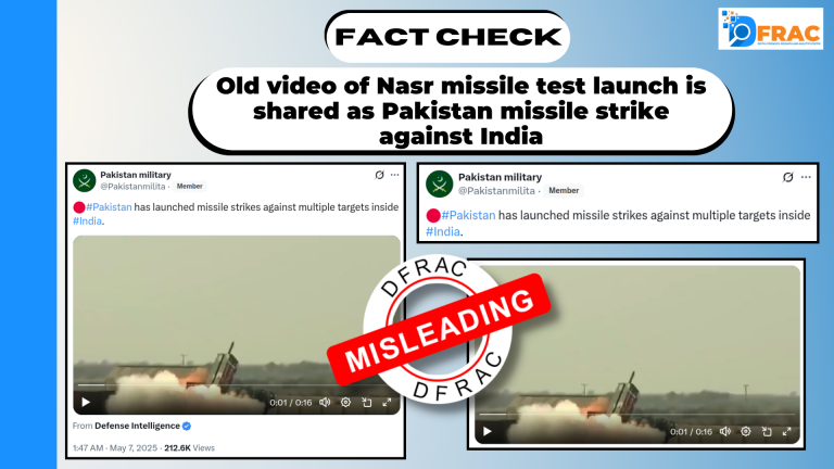 Old video of Nasr missile test launch is shared as Pakistan missile strike against India