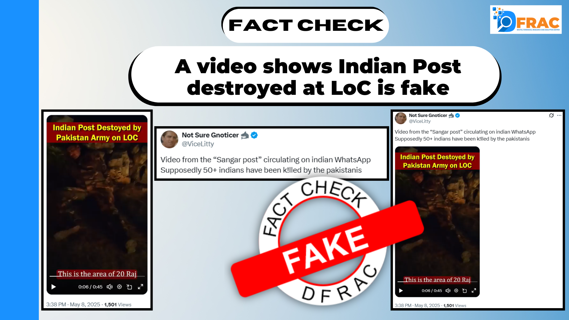 A video shows Indian Post destroyed at LoC is fake