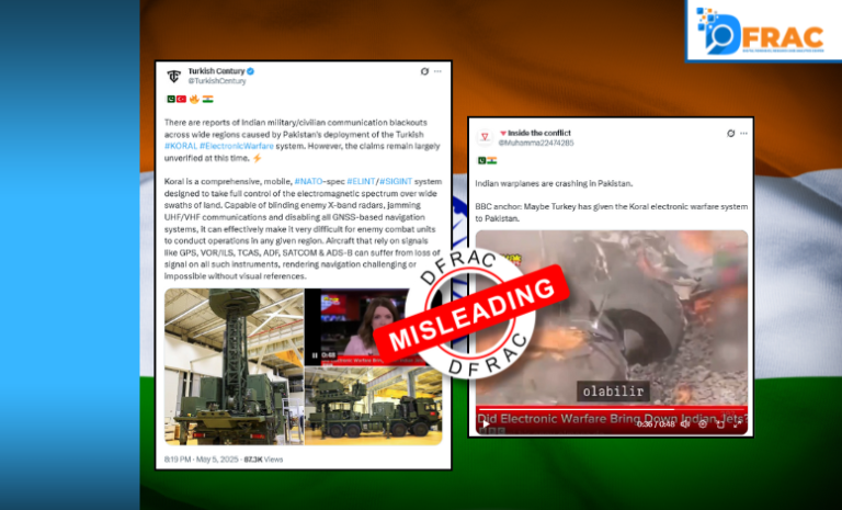 False Claim: Pakistan’s KORAL Caused Indian Blackouts and Jet Failures