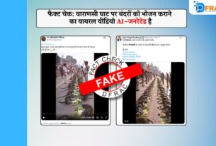 फैक्ट चेक: वाराणसी घाट पर बंदरों को भोजन कराने का वायरल वीडियो AI-जनरेटेड है